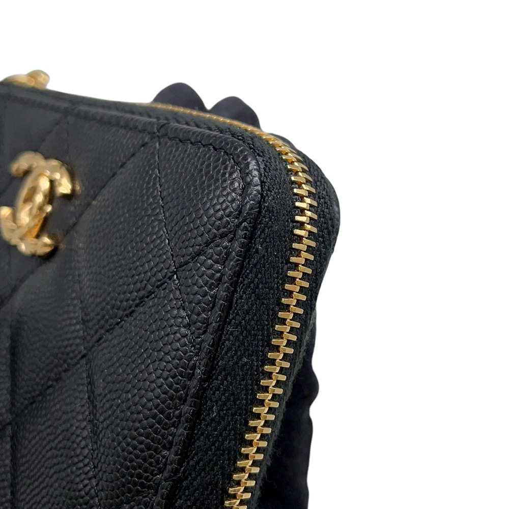 CHANEL Black Caviar Leather Logo Wallet - Picture 7 of 14